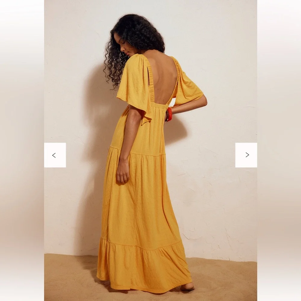 Free People Dress La La Maxi Dress in Golden Pollen XS - Picture 2 of 14